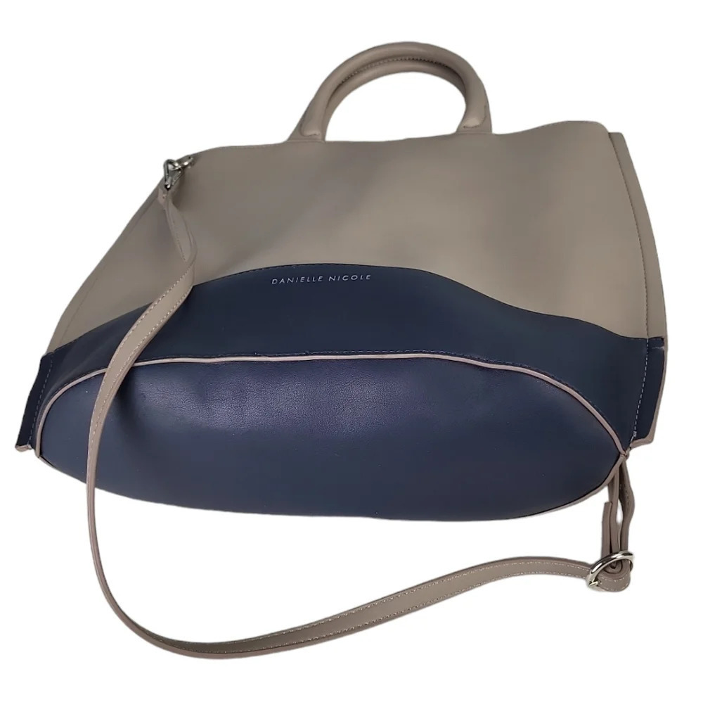 Danielle Nicole Two-Tone Tan Tote Purse - Picture 2 of 5